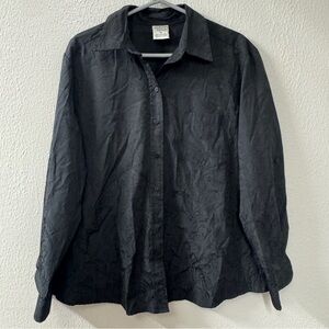 Allison Daley Black Paisley Button Up Blouse